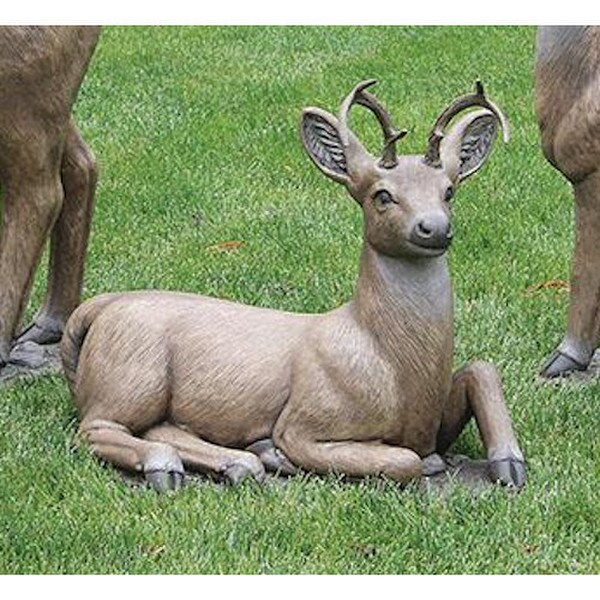 Deer Laying Down Sculpture 27" Long